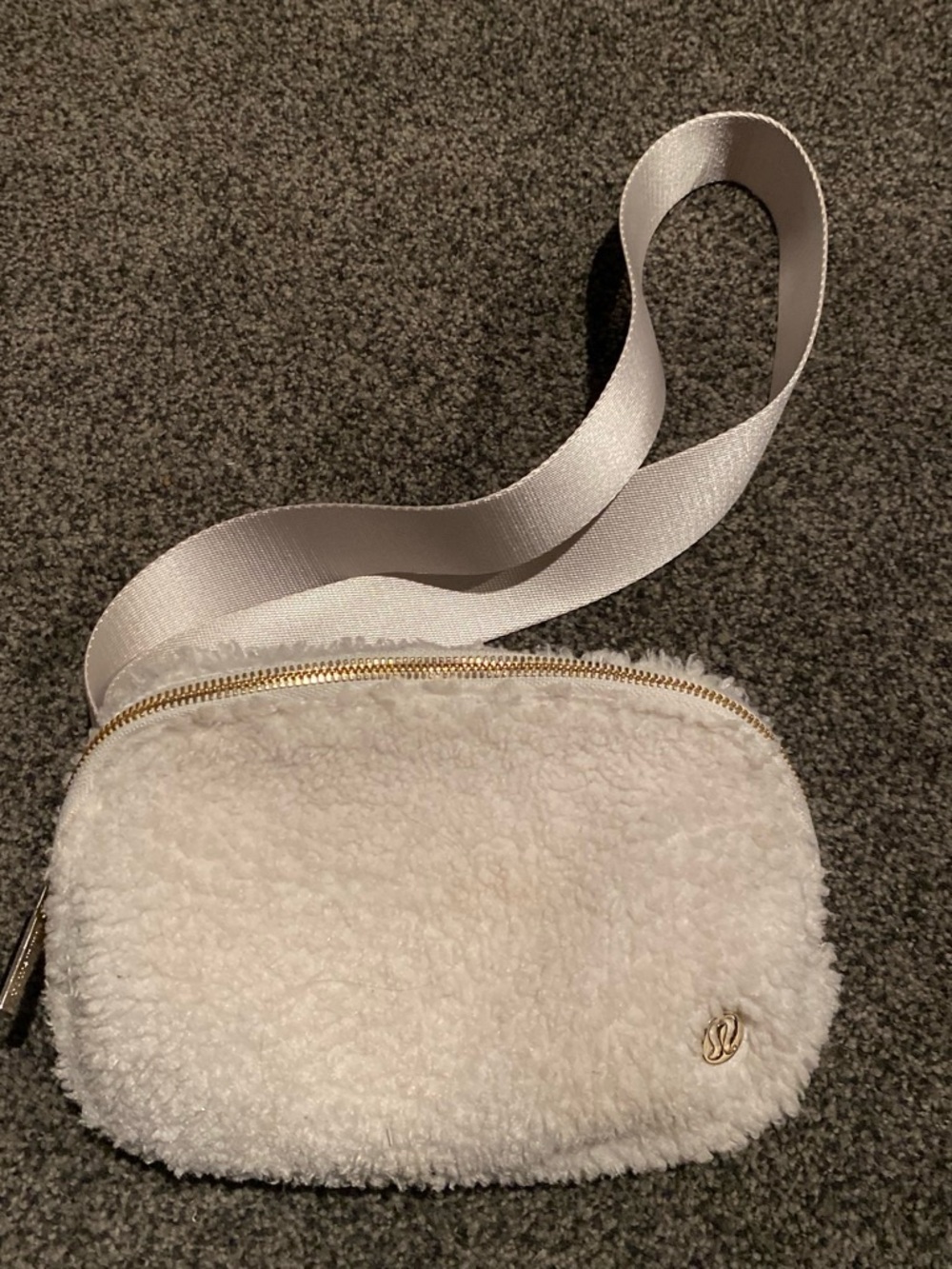 lululemon athletica Cream Sherpa Crossbody with Gold Hardware